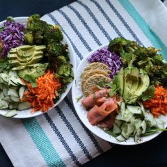 A picture of Smoked Salmon Buddha Bowl.