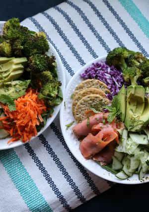 A picture of Smoked Salmon Buddha Bowl.