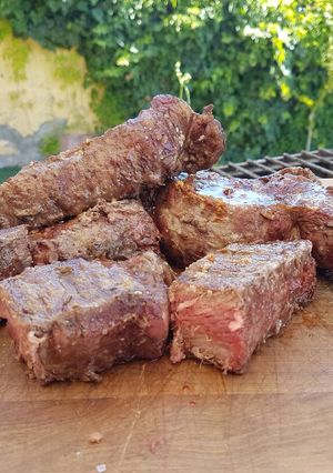 Una foto de Biffe Chorizo a la parrilla