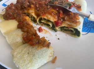 Una foto de Canelones de acelga congelada