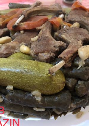 صورة لوصفة ريش الخروف مع ورق عنب و الكوسا المحشي ❤️❤️