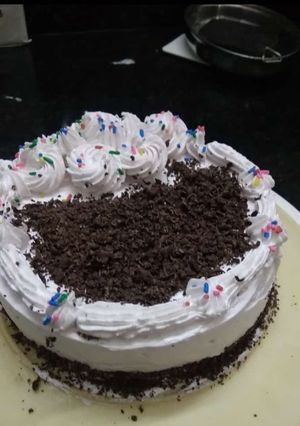 A picture of Black forest cake.