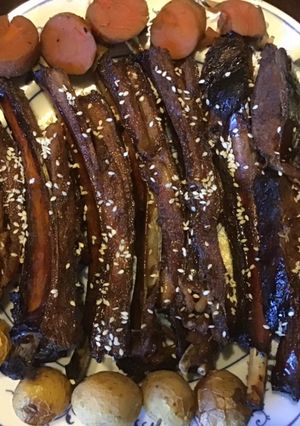 A picture of California Farm Honey Roasted Lamb Ribs.