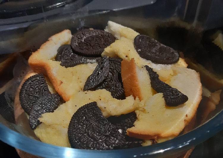 Puding Roti Coklat Keju Oreo Microwave