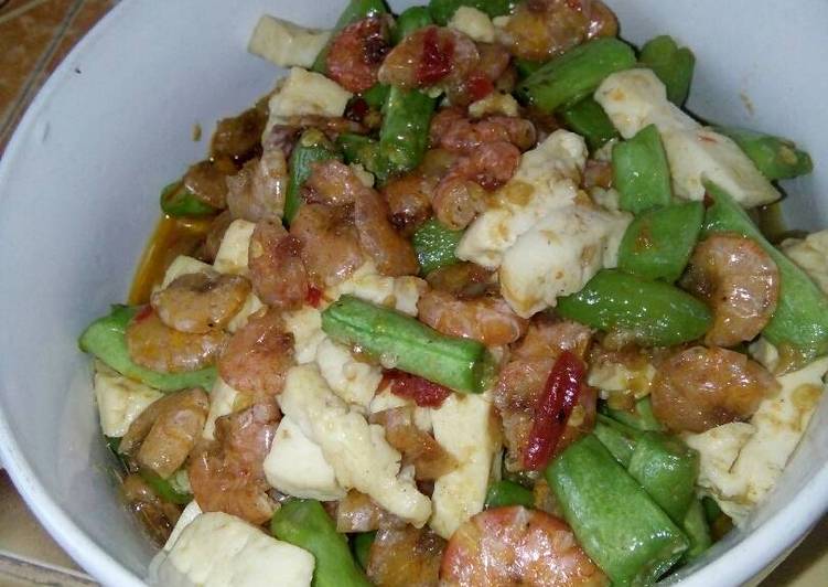 Tumis Pedas Buncis Tahu Udang