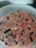 Es Buah jelly segar campur creamer