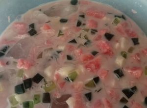 Foto resep Es Buah jelly segar campur creamer