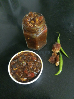 A picture of Dates pickle kerala style.