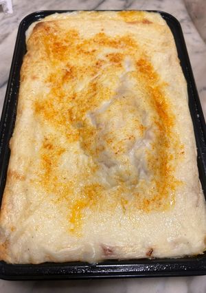 A picture of Lasagna with Neapolitan Ragù.