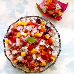 A picture of Dragon fruit salsa.