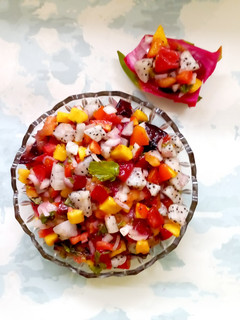 A picture of Dragon fruit salsa.