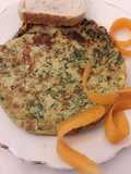 Chickpea Flour Frittata with Carrot Greens