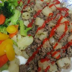 A picture of Spicy Turnip Hamburger Scramble.