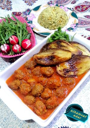 عکسی از دستور تپسی بادمجان🍆🧅🧄🥩