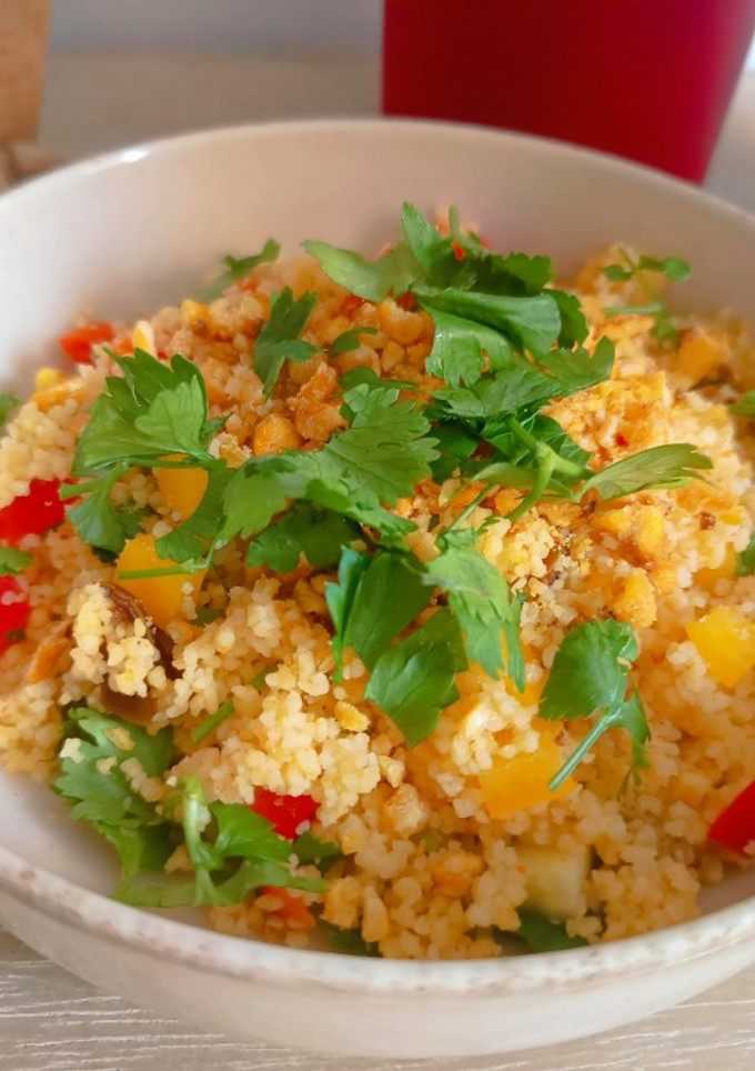 Una foto de Couscous con un toque Crujiente / Crunchy Couscous 🫨✨