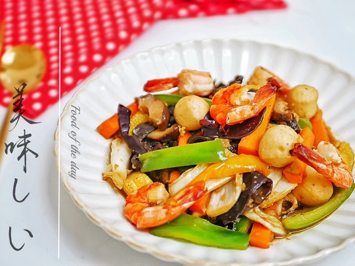 Cara Mudah Membikin Resep Capcai / Capcay Jamur Udang Bakso Ikan yang  Bikin Ketagihan Anti Ribet, Menggugah Selera