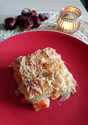 Une photo de Gratin pomme de terre potiron