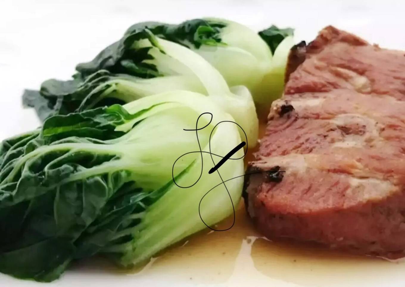Baby Bak Choy With Canned Stew Pork