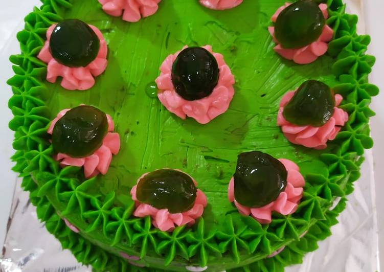 Birthday Cake utk Mama ku Sayang (Base Cake Bolu Pandan)