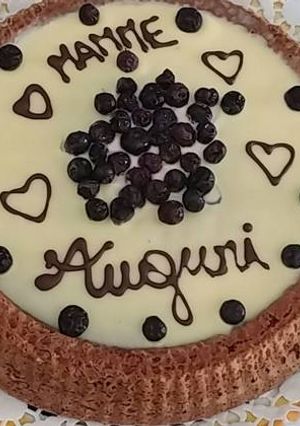 Foto di Crostata morbida al cioccolato bianco e mirtilli