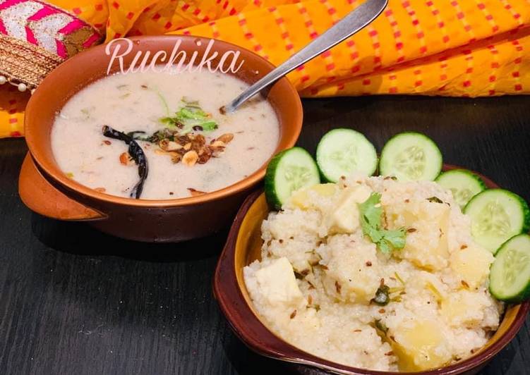 How to Make Super Quick Homemade Singhada ki kadhi aur Samak pulav