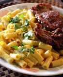 Pasta en salsa huancaina