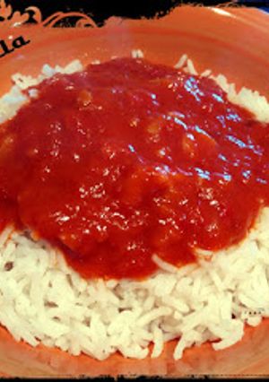 Foto principal de Curry con leche de coco y arroz basmati