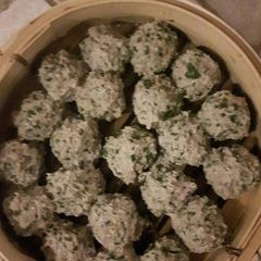 A picture of Asian flavored meatballs.