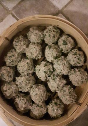 A picture of Asian flavored meatballs.