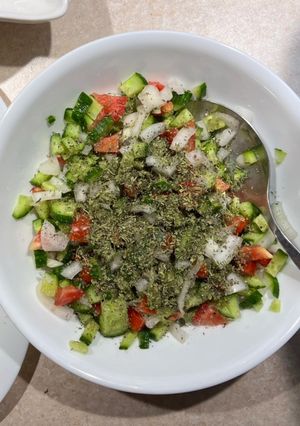 A picture of Shirazi salad 🥗.