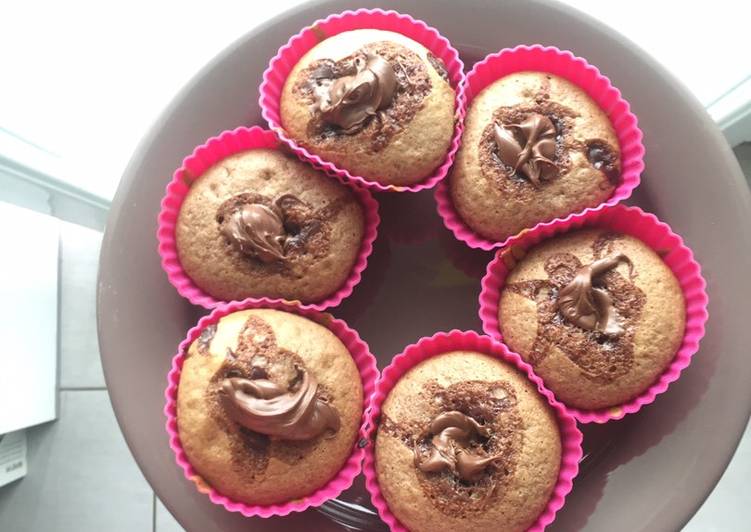 Voici la recette Muffin double nutella spécial