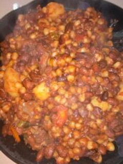 A picture of Githeri with potatoes.