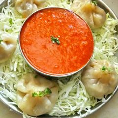 Vegetarian Momos A picture of Vegetarian Momos.