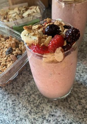 Una foto de Batido de frutas y avena