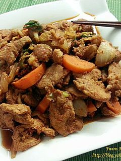 韓國料理 ~ 韓國辣醬炒豬肉 的食譜成品照片