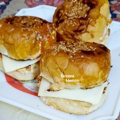 Chicken shami cheez burgur A picture of Chicken shami cheez burgur.