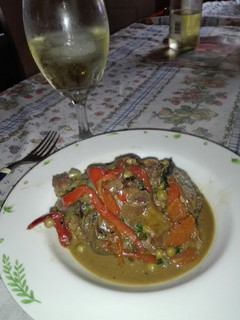 Una foto de Bondiola de cerdo con vegetales