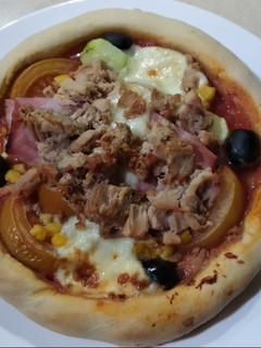 Una foto de Pizza vegetal casera