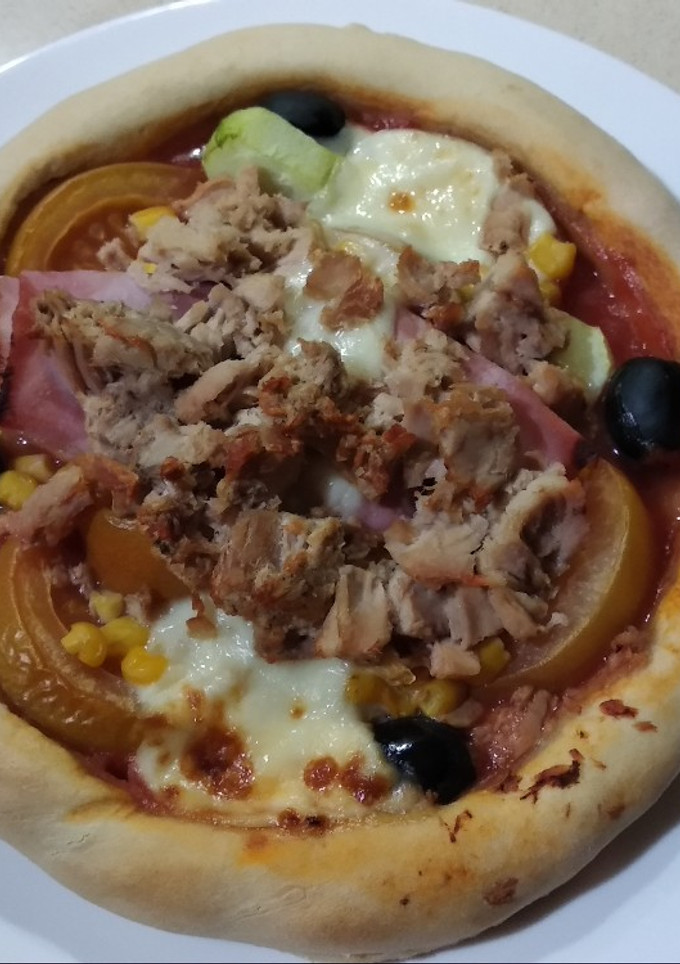 Una foto de Pizza vegetal casera