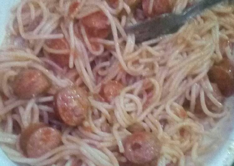 Recipe of Speedy Tripple S (Spaghetti sausage special)