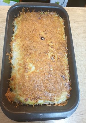 Una foto de Pastel de calabacín gratinado