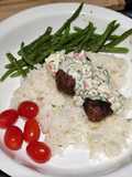 Beef "Koftas" with a ranch-style Dip
