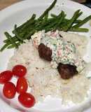 Beef "Koftas" with a ranch-style Dip