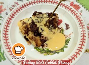 Gambar 👩‍🍳Puding Roti Coklat Pisang