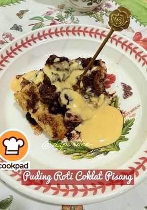 Gambar 👩‍🍳Puding Roti Coklat Pisang