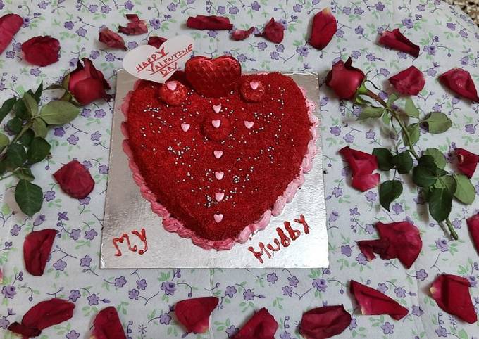 Heart shape red velvet cake