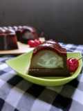 Puding kelapa muda coklat