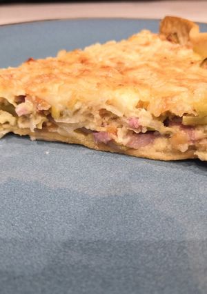 Une photo de Quiche poireaux lardon