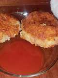 Papas rellenas con jamón y queso
