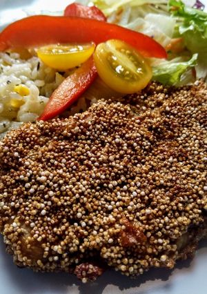 Csirkemell amarant bundában sütőben sütve recept fotója